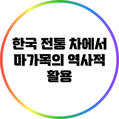 한국 전통 차에서 마가목의 역사적 활용