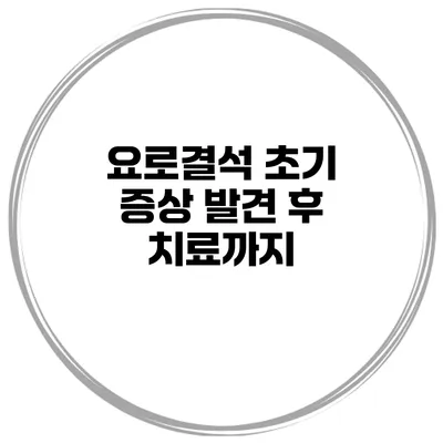 요로결석 초기 증상 발견 후 치료까지