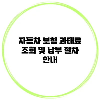자동차 보험 과태료 조회 및 납부 절차 안내